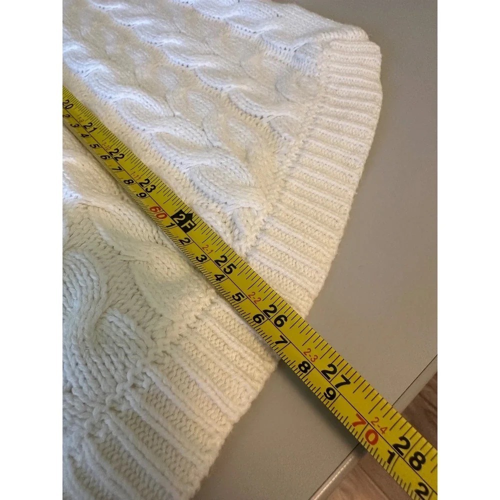Sail to Sable Cream White Cable Knit Crew Neck Sweater | Size Small - Picture 6 of 7